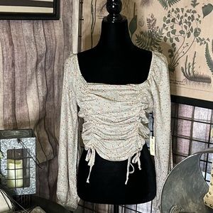 NWT Liberty Love Floral Smocked Crop Top. Size XL